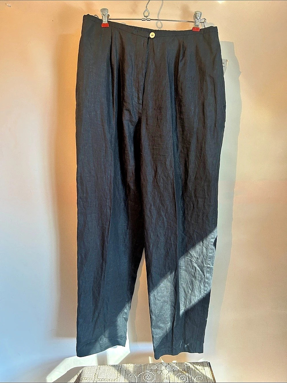 The American Petite Wide Leg Pants in Black Size PL NWT Lord and Taylor linen
